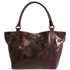 FRYE Melissa snake embossed tote